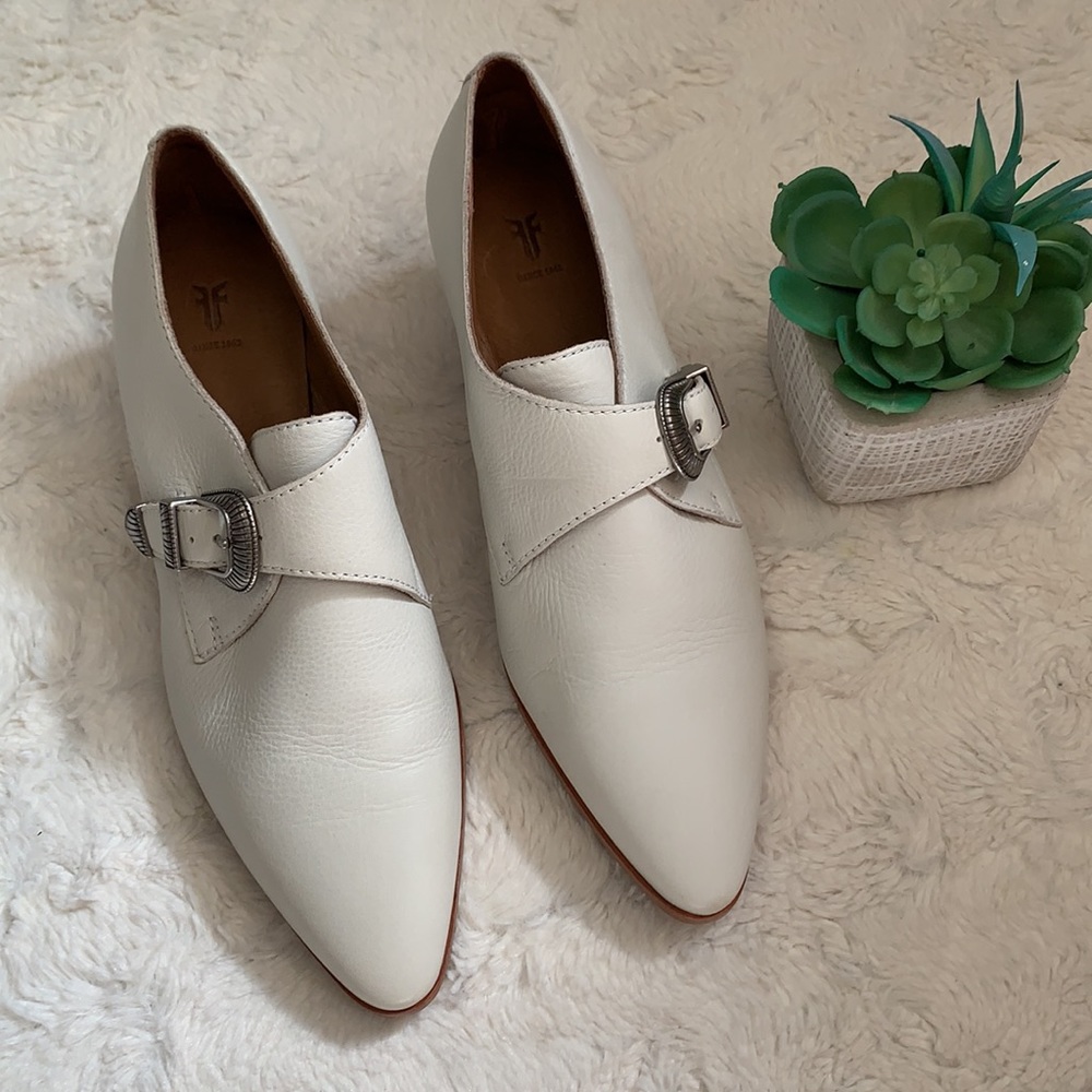 Frye white Ellen Buckle Monk leather western short bootie - Picture 7 of 15